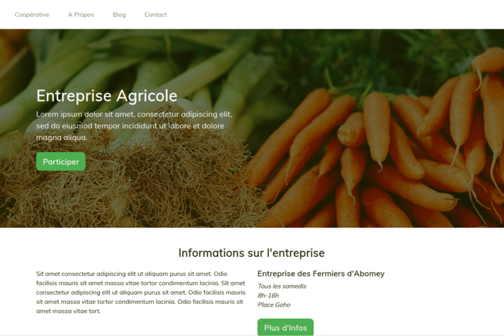 Website template Farming Business