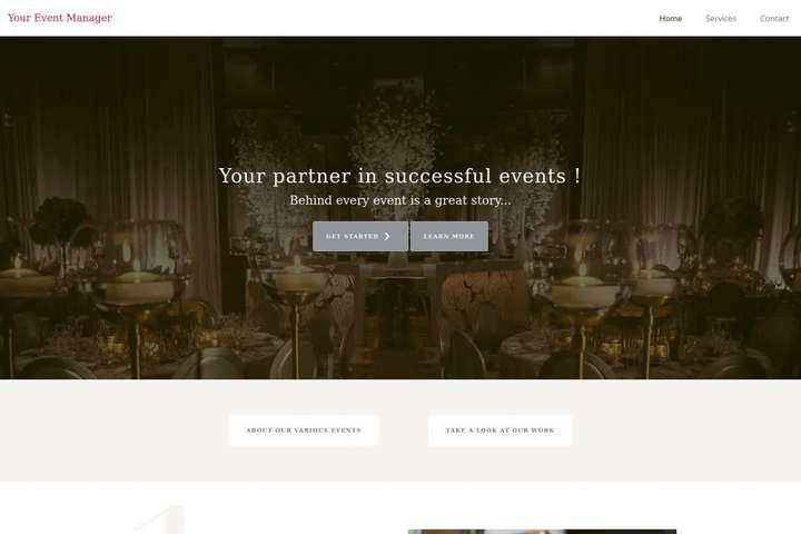 Website template Your Event Manager