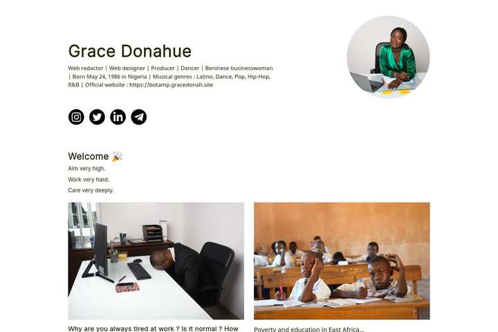 Modèle de site Grace Donahue