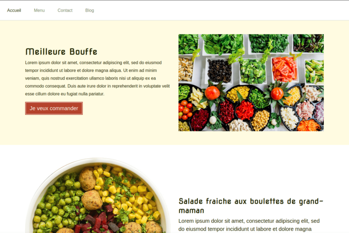 Website template Restaurant
